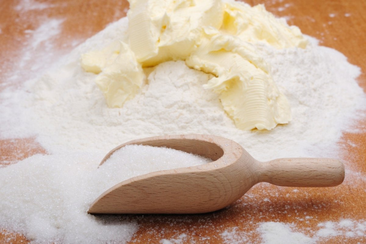 Butter and flour for snowball cookie dough